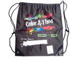 Sublimation printed 210D polyester drawstring gym backpack bag