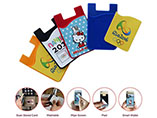 China Cheap Silicone Smart Phone Wallet/Card Holder with screen clearner for promotion
