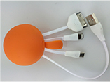 Customized Silicone 3 in 1 Mobile Charger Cable
