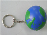 2016 promotional pu blue globe keychain toys for ad
