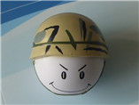 custom happy face hard hat stress ball