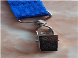 blue sublimation metal clip lanyard as giveaway