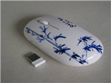 Newest blue and white china style promotional wireless mouse