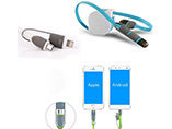 Low moq customized 2 in 1 data cable