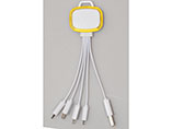 Logo printed 4 in 1 flashing phone charger data cable