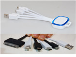 Branding multiple usb charging cable 4 in 1 flashing charger cable