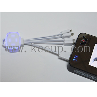 Advertising LED flashing multi charging cable iphone 6 charging cable