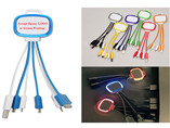 Customize advertising 5 in 1 flashing data charging line for iphone