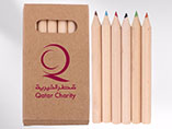 Half length 6pcs packed color pencil set with custom printing