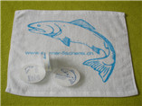 Normally 30x30cm white 100% cotton towel with your logo printing