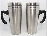 Double stainless steel mug with laser logo for gift