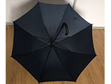 Black umbrella with fiberglass rib and logo printin