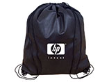 Customzied size black promotional drawstring bag