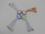 LED flash rainbow light 4 in 1 data cable