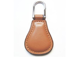 Brown Water Drop Shaped Leather Keychain