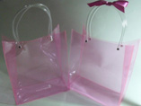 Plastic Tube Handle Transparent PVC Tote Bag